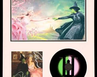 Ariana Grande & Cynthia Erivo Signed "Wicked" Custom Matted Soundtrack Display