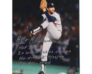 Bert Blyleven Signed Twins 8x10 Photo with Multiple Career Stat Inscriptions