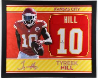 Tyreek Hill Signed 35x43 Custom Framed Jersey