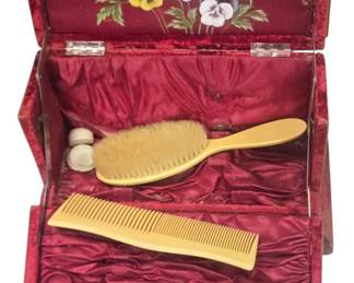 Antique hairbrush box set
