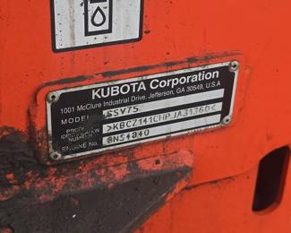 2022 Kubota SSV75  Skid Steer WITH 2 SPEED