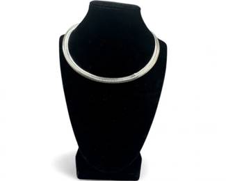 86 ChunkySterlingSilverItalyChokerNecklace925Marked3303g