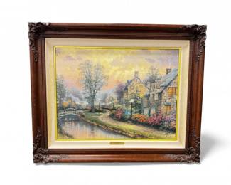 50 ThomasKinkadeLamplightLaneFramedLimitedPrintwCOA