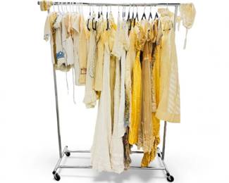 181 AntiqueWomensGirlsDressesRack1800s1900sClothingLot