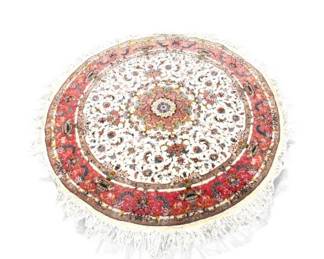 162 PersianTabrizRugHandKnottedRoundFloralMedallion