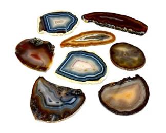 23 Lotof8PolishedAgateSlabsSlicesNaturalStoneDisplay