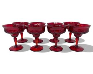 151 RedRockCrystal8CocktailSherbetGlasses5Tall