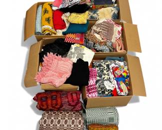 59 HugeLotAssortedFabricHandwovenHighQualityTextiles5Boxes