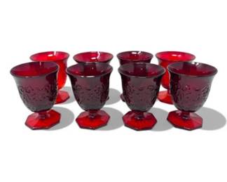 147 RedRockCrystalRubyGlassesSetof8SmallGoblets