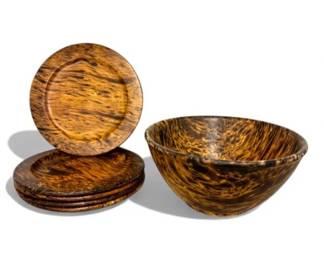 34 TargetHomeRubberwoodBrownWoodenSaladBowlPlateSet