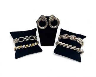 99 ItalianMexicanSterlingSilverBraceletEarringLot1013g