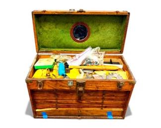 76 VintageWoodenMachinistToolboxwTools