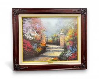 40 ThomasKinkadeTheVictorianGardenFramedPrintwCOA