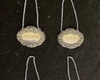 Sterling Decanter Tags