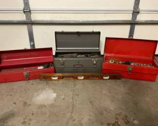 Assorted Toolboxes And Tools