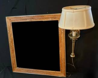 Gold Wall Lamp And Mirror