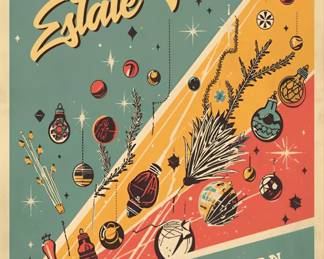 Stylized MidCentury Holiday Poster with Bold Design