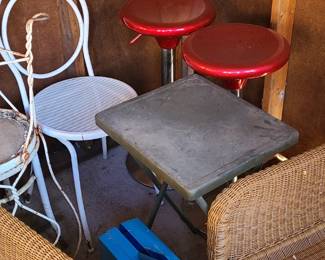 Bar stools. Bistro Chairs. Camp items. 