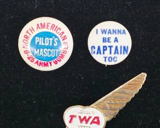 	Vintage Aviation Pin and Button Lot