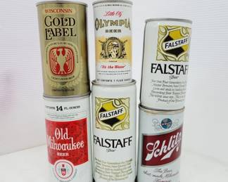 	Assorted Beer Cans Lot Of Six