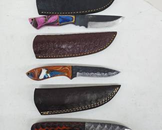 Three Custom Handmade Knives