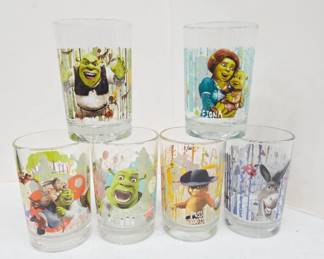 	Six Shrek-Themed Drinking Glasses