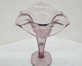 	Pink Glass Vase c.1930s, 7.25 Inches