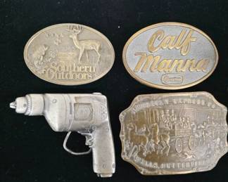 	Four Metal Belt Buckles