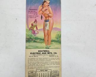 1949 Heatwell Electric Pin-Up Calendar Page