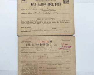 	1940s U.S. War Ration Books with Stamps