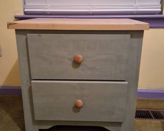 Nightstand. Part of Kid's queen bedroom set (includes queen bed (like new mattress and box sping also available), dresser, nightstand, and chest of basket drawers).