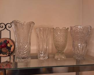 Various crystal vases