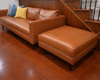 West Elm | Axel Leather Ottoman