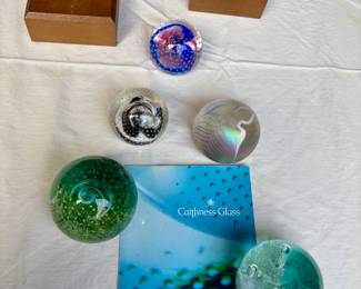 Caithness glass paperweight light decor. Made in Scotland
