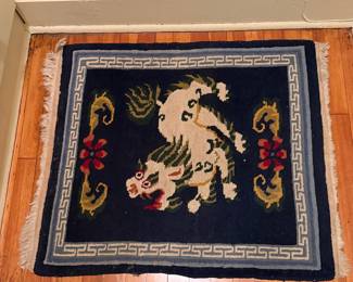 Tibetan art deco rug 33”x28”