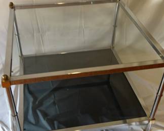 SIDE TABLE CHROME AND GLASS