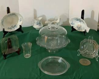 Alfred Meakin Ltd Serving Pieces, Depression Dishes And A Cake Plate With Done