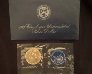 1972 Eisenhower Uncirculated Silver Dollar Blue Ike