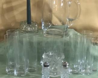 Glass Tea Pitcher With A Selection Of Glassware