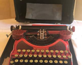 Red Corona Portable Typewriter