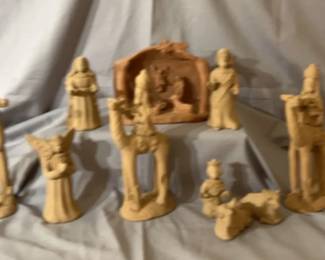 NATIVITY SCENE MADE OF UNFIRED CLAY