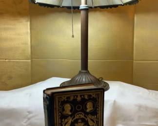 003 Tiffany Style Lamp And First Edition Book