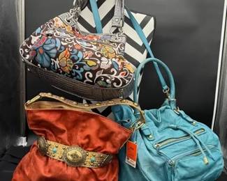Turquoise Blue Steve Madden Tote * 1~ NEW Kathy Van Zeeland Slouch Purse plus one other. 