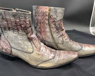 Men’s Size 13 ‘Banana Blues’ Shimmer Zip Western Ankle Boots