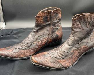 Men’s Size 13 ‘Banana Blues’ Shimmer Zip Western Ankle Boots