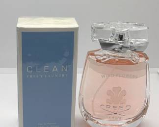 2 Perfumes , CLEAN Fresh Laundry 2.14 Fl Oz , CREED Wind Flowers Spray Perfume