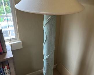 Large vintage floor lamp with leaf/vine design.