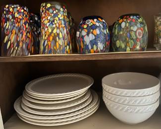 Large selection of fun quality glassware, dinnerware, and more.