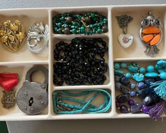 Excellent selection of vintage costume jewelry.