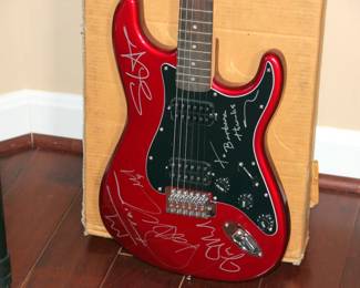 Fender Squier Guitar Autographed by the Band Train

